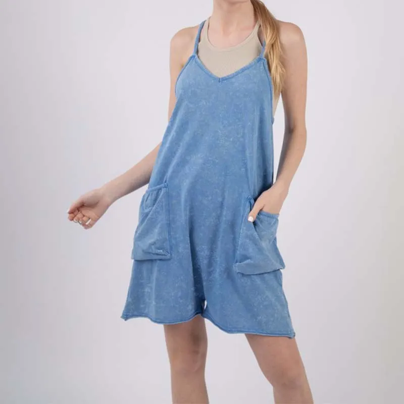 2 Pocket Garment Wash Romper