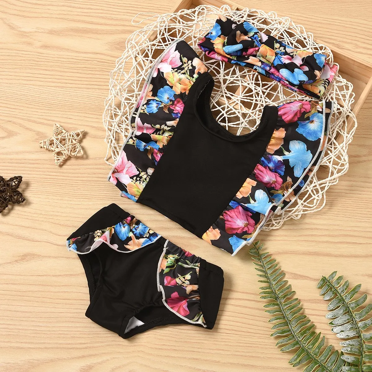 3-Piece Baby Floral Swimwears