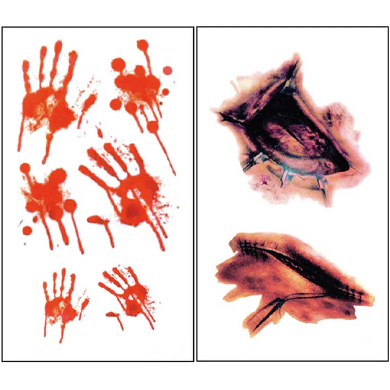 30 Pcs Halloween Horror Wound Temporary Tattoo Stickers