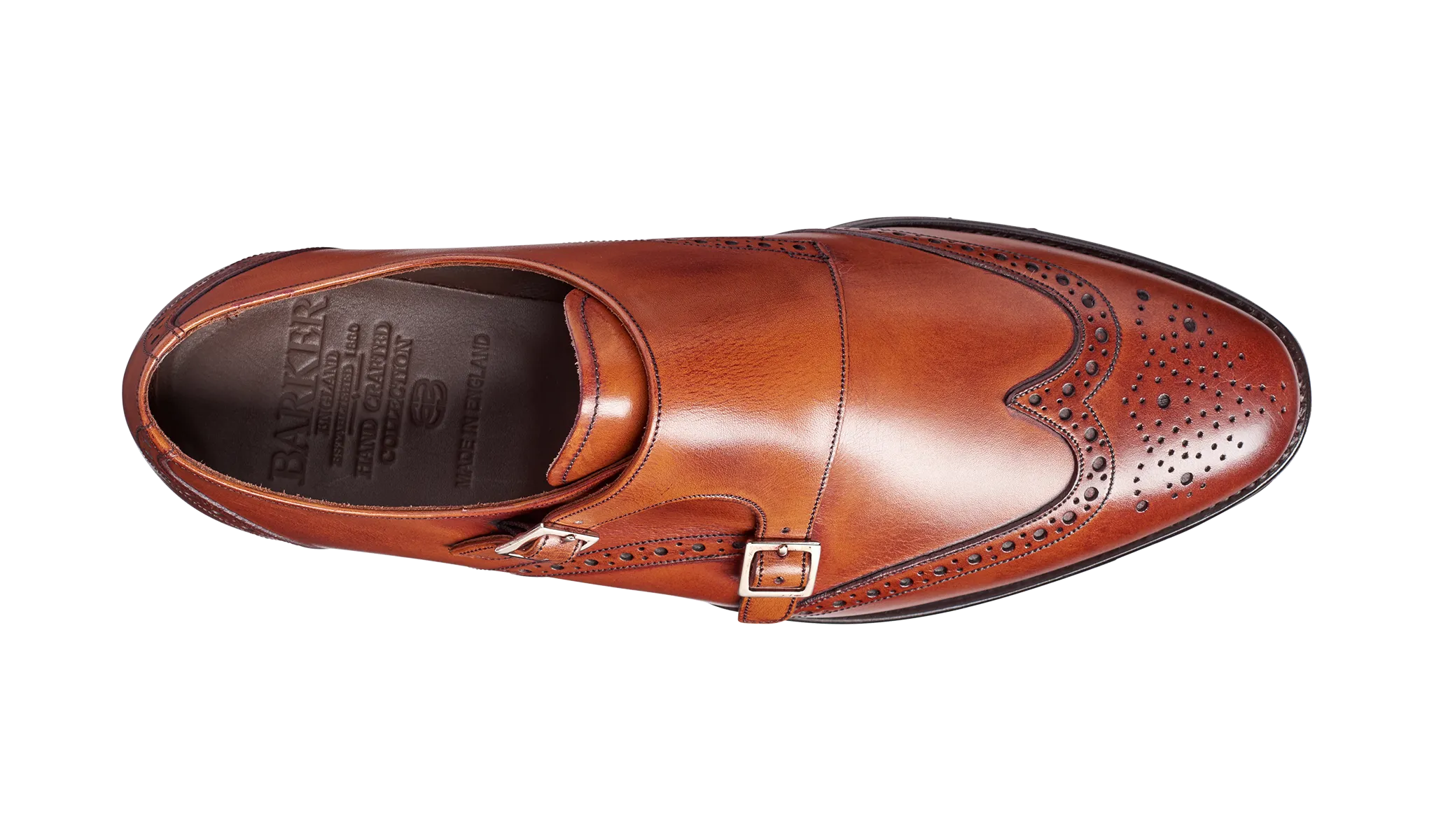 Barker Fleet Double Monk Leather Shoe- Antique Rosewood Calf