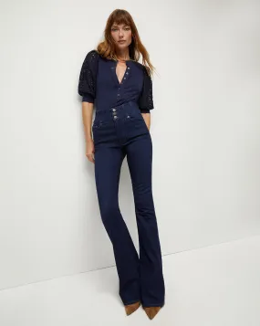 Beverly Corset Waist Skinny-Flare Jean