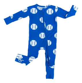 Blue Baseball Convertible Romper