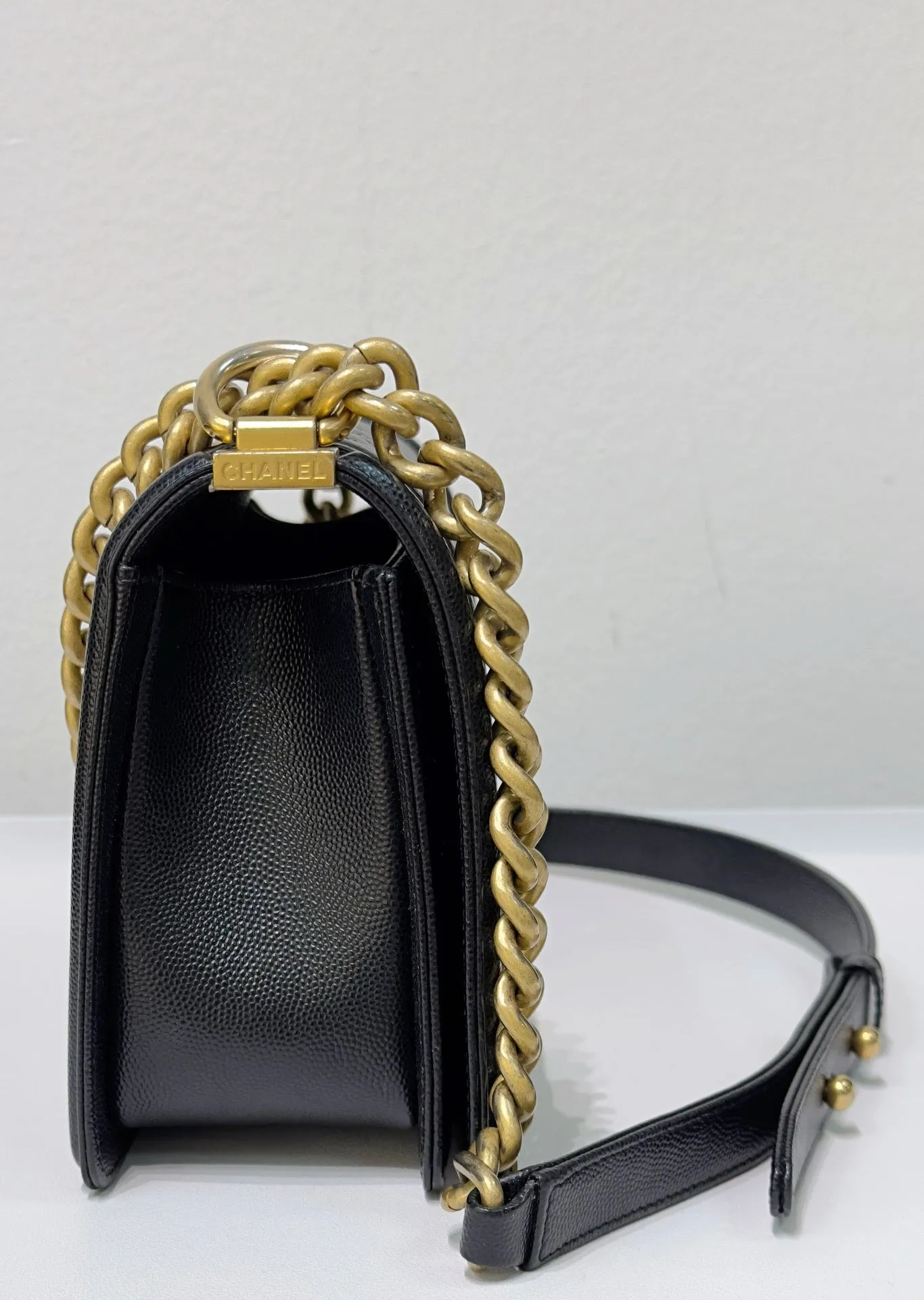 Chanel Medium Caviar Boy Bag Black GHW