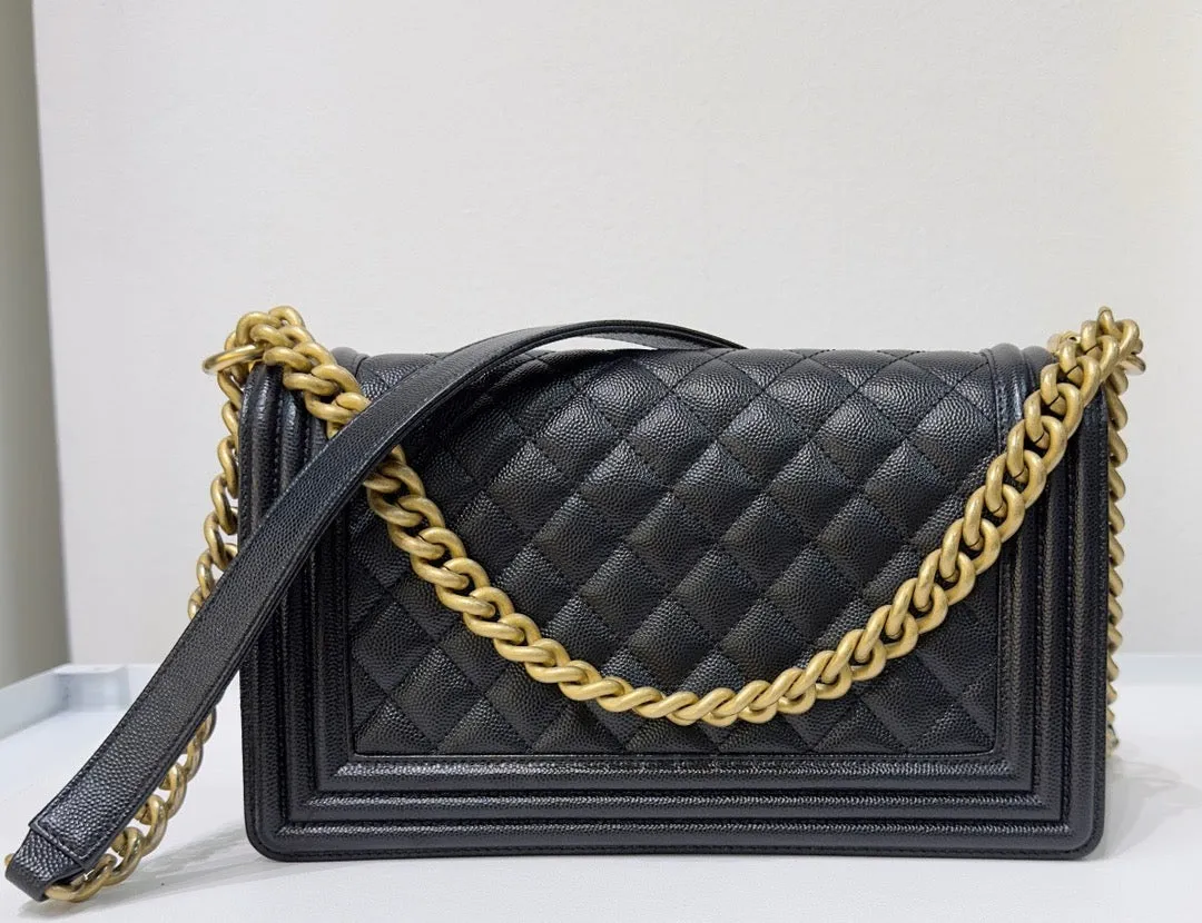 Chanel Medium Caviar Boy Bag Black GHW