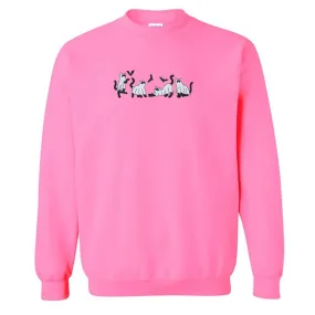 'Ghost Cats' Embroidered Crewneck Sweatshirt