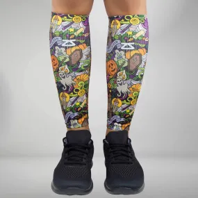 Halloween Collage Compression Leg Sleeves