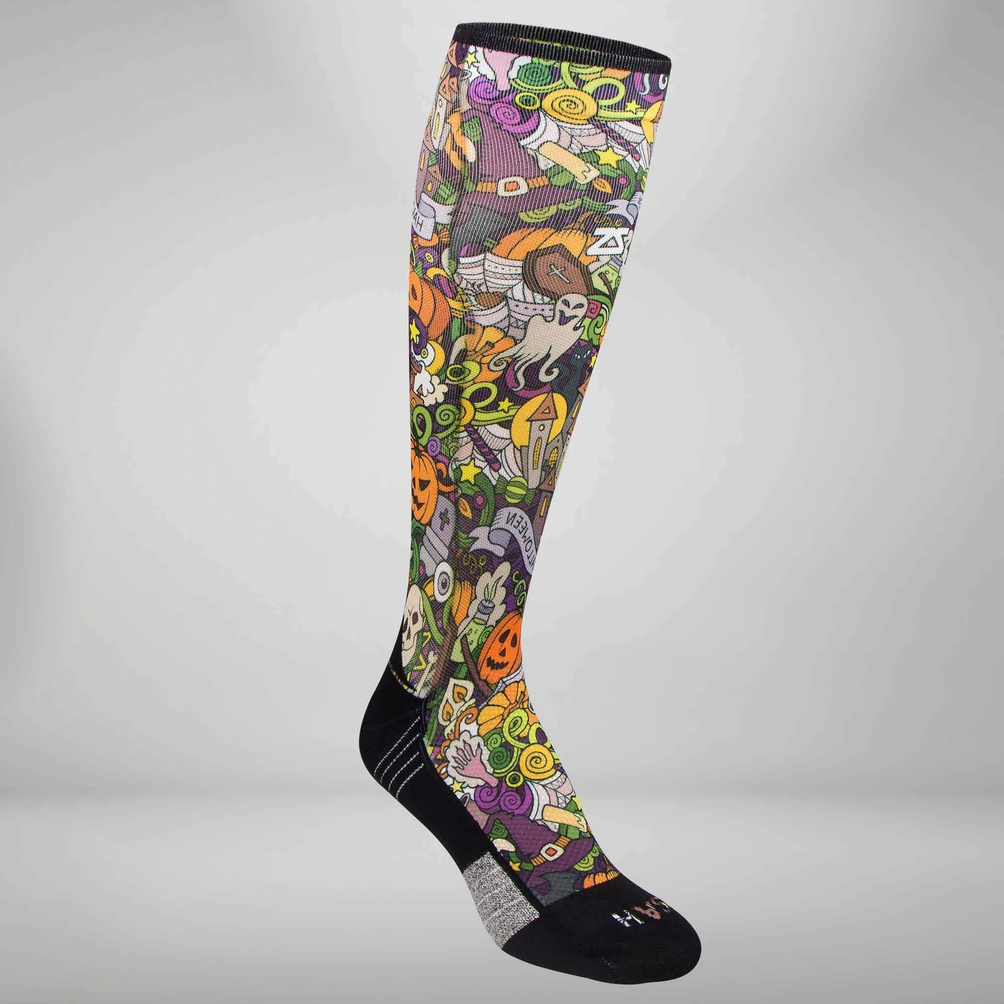 Halloween Collage Compression Socks (Knee-High)