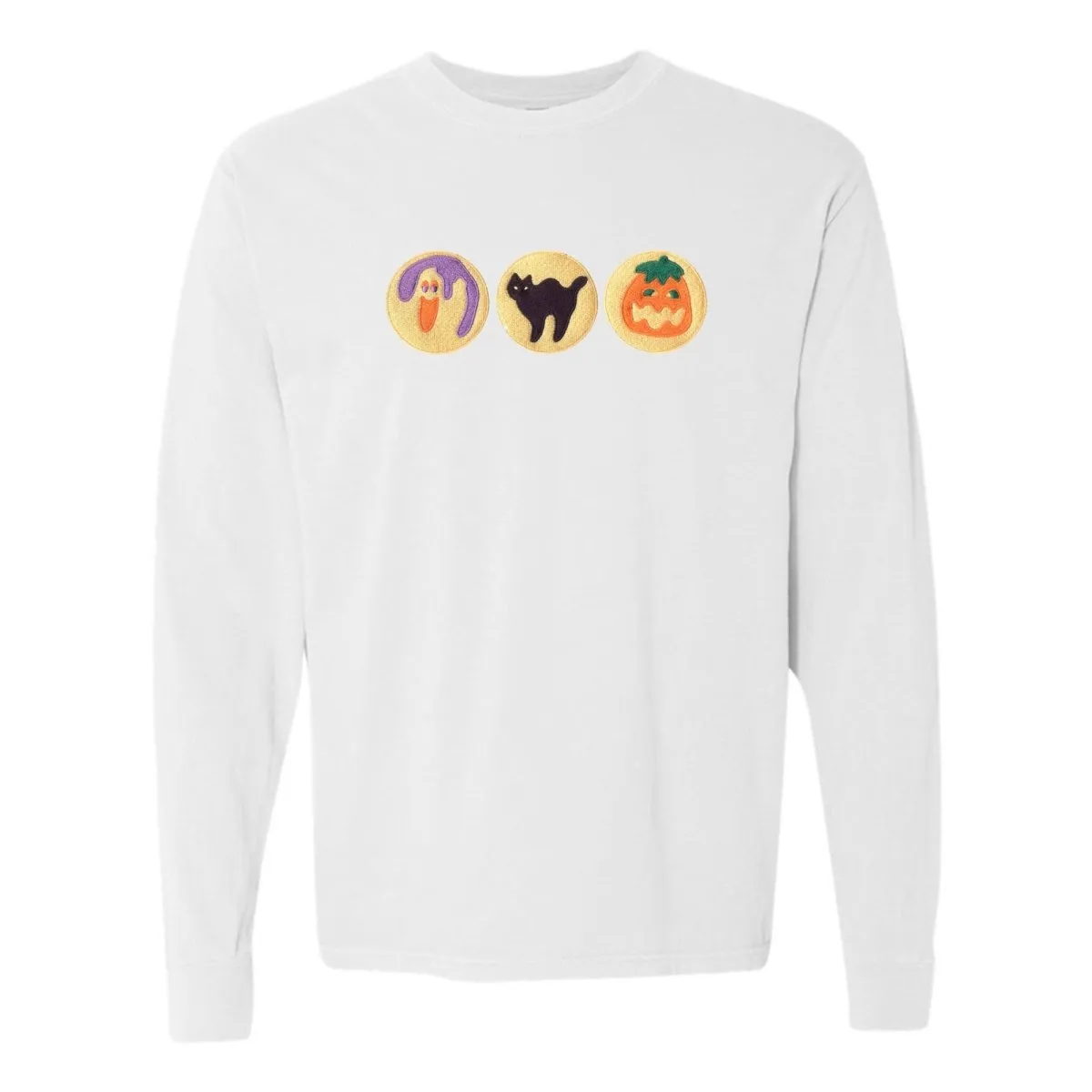 'Halloween Cookies' Embroidered Long Sleeve T-Shirt