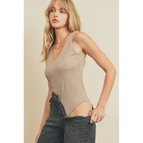 Jane Textured Plunging Bodysuit