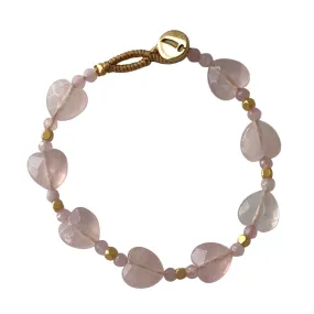 LULU HEART STONE ROSE QUARTZ