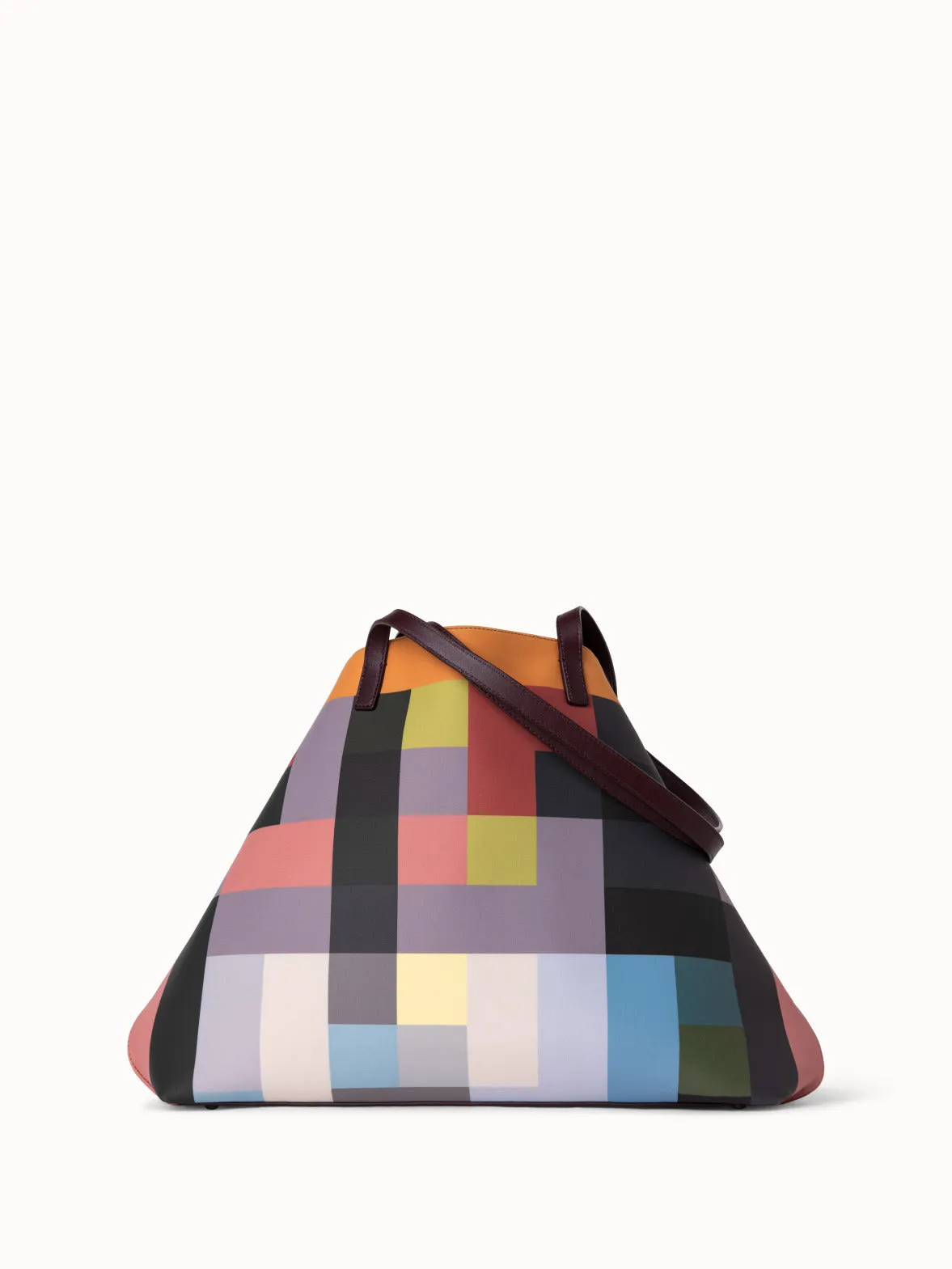 Medium Ai Schultertasche aus technischem Stoff mit Interior Abstract Print