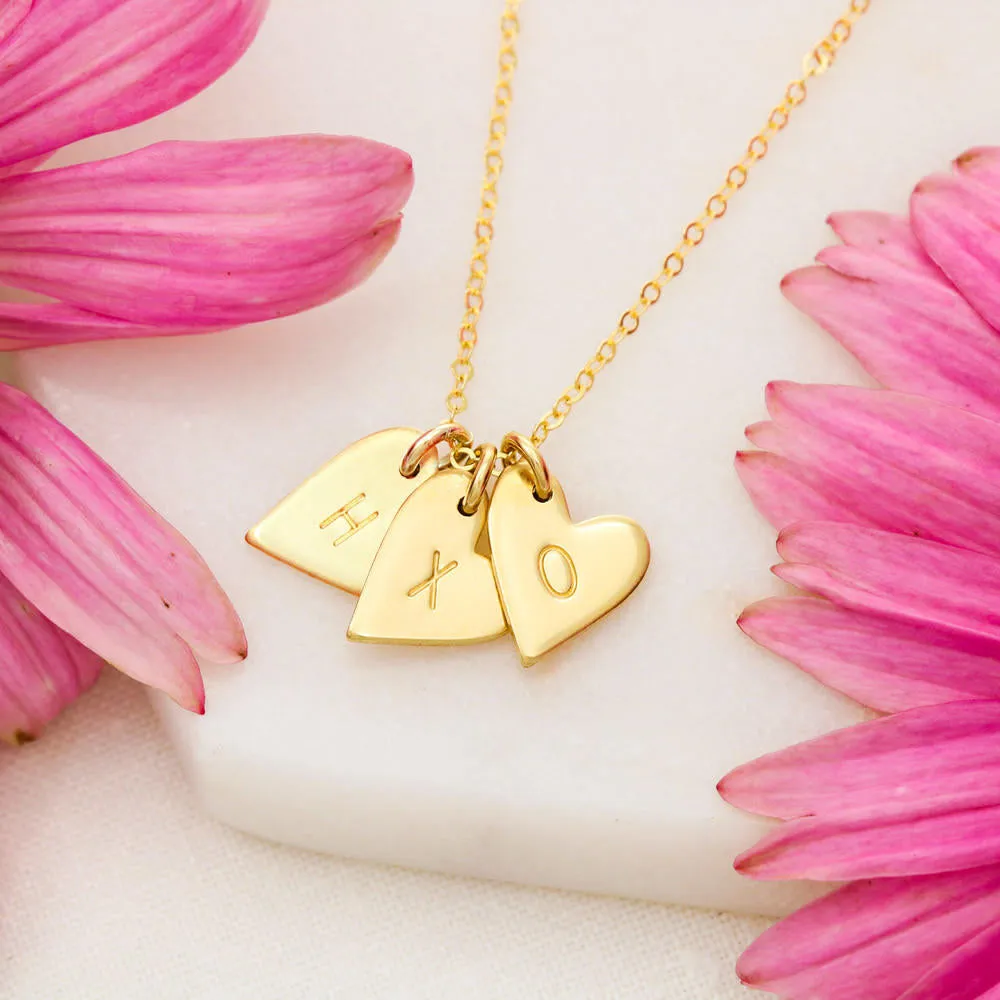 Mom To Daughter Hearts Initial Necklace With Custom Photo Merry Christmas Wish Photo Gift For Daughter