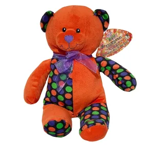 Nat'l Entertainment Network Sugar Loaf Orange Polka Dot Halloween Plush Stuffed Bear