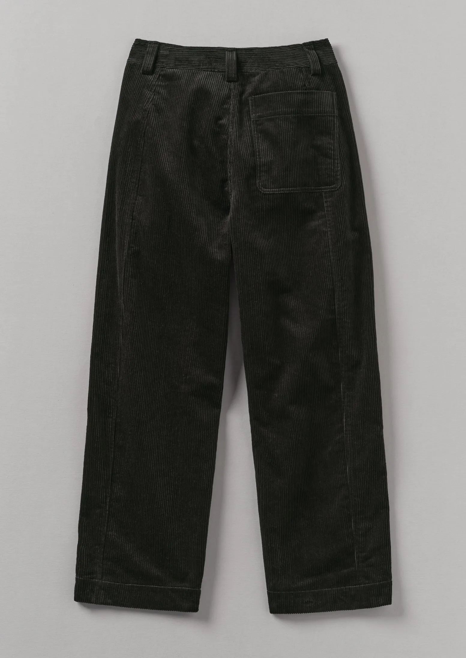 Panelled Organic Cord Trousers | Brown Slate