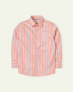 Peach Striped Shirt