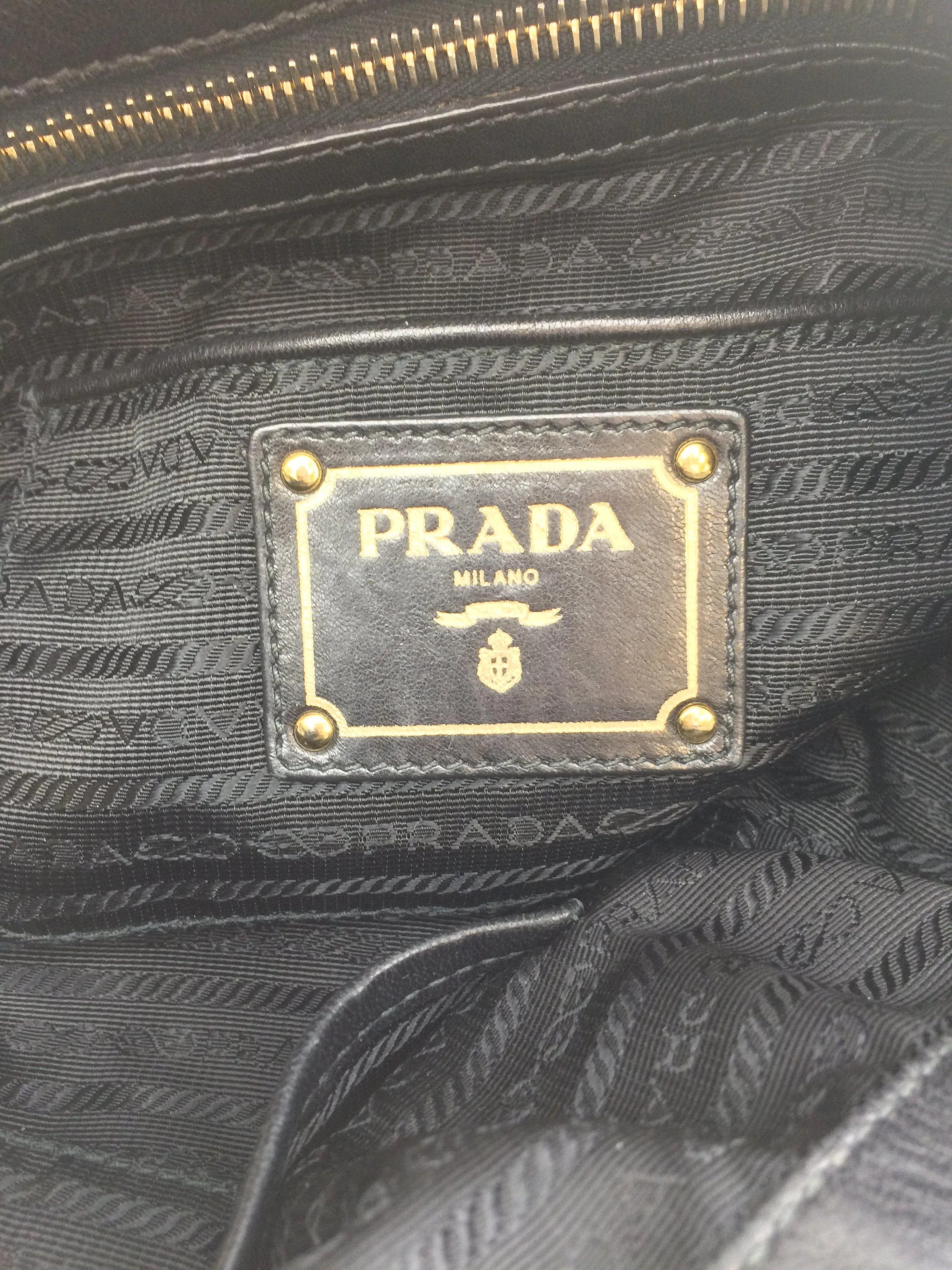 Prada Nappa Gaufre Zip Hobo Bag