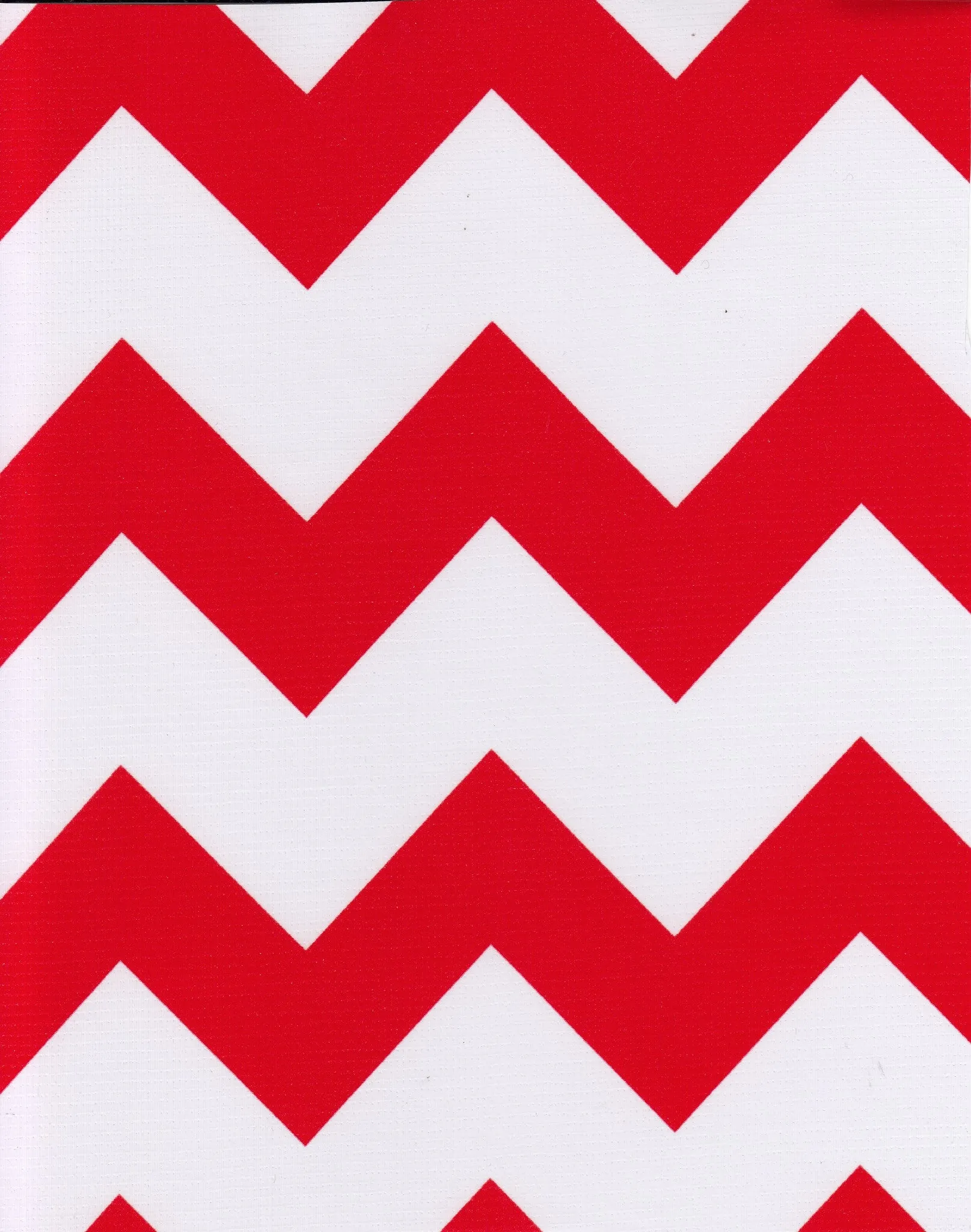 Round Oilcloth Tablecloth in Chevron Red