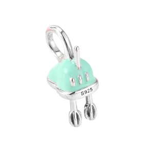 Seafoam Retro Hand Mixer Charm in 925 Sterling Silver