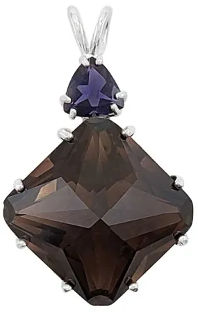 Smokey Quartz Regular Magician Stone? with Trillion Cut Iolite