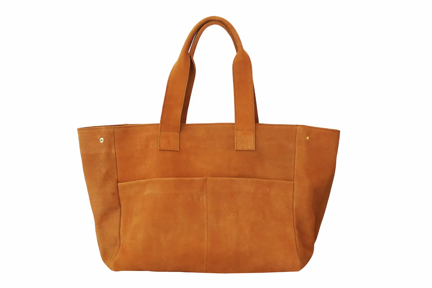 Suede Leather Tote-Tan Shoulder Bag