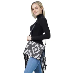 Western Pattern Tassel Crossbody Clutch Bag